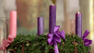 Advent Wreath with two candles lit