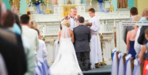 Wedding ceremony in a Catholic Church