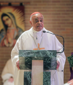 Cardinal Gregory delivers a homily at the ADW Pastoral Center.