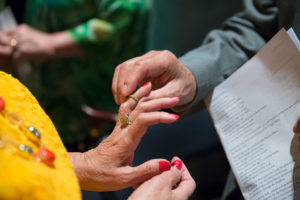 Renewing wedding vows at the Jubilarian Mass