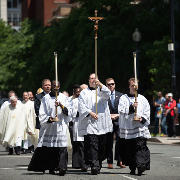 Blue Mass Procession with Clergy in procession.