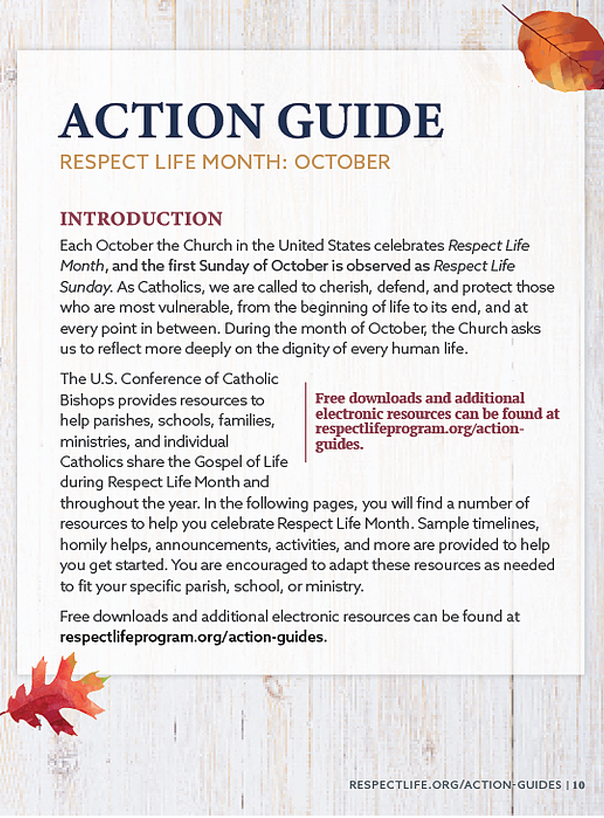 Respect Life Month action guide