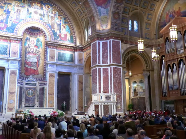 View of Easter Sunday Mass in 2022 at the Cathedral