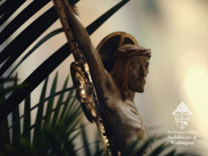 Palm Sunday crucifix image of Jesus's face