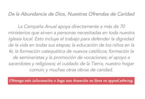 De la Abundancia de Dios, Nuestras Ofrendas de Caridad