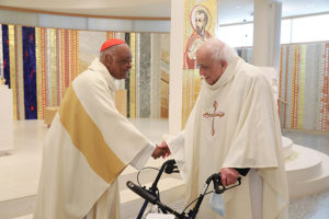 Cardinal Gregory congratulates Msgr. Joaquin Bazan