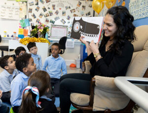 Teacher reading to class