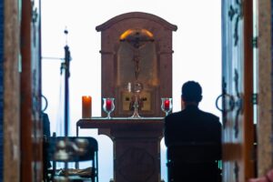 A man prays
