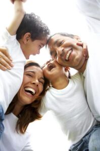 Family group huddle