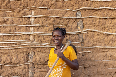 Rebecca Etelej poses for a portrait at her home in Turkana, Kenya.