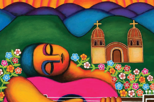 National Hispanic Heritage Month - Artwork by Santiago Savi - A portion of Canción mixteca