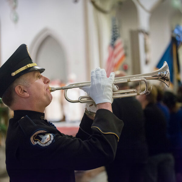 Officer playing Trumpet