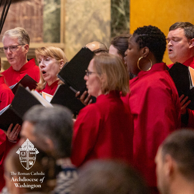 Ash Wednesday Choir at church singing