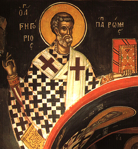 Athonite Fresco of Saint Gregory the Pope of Rome